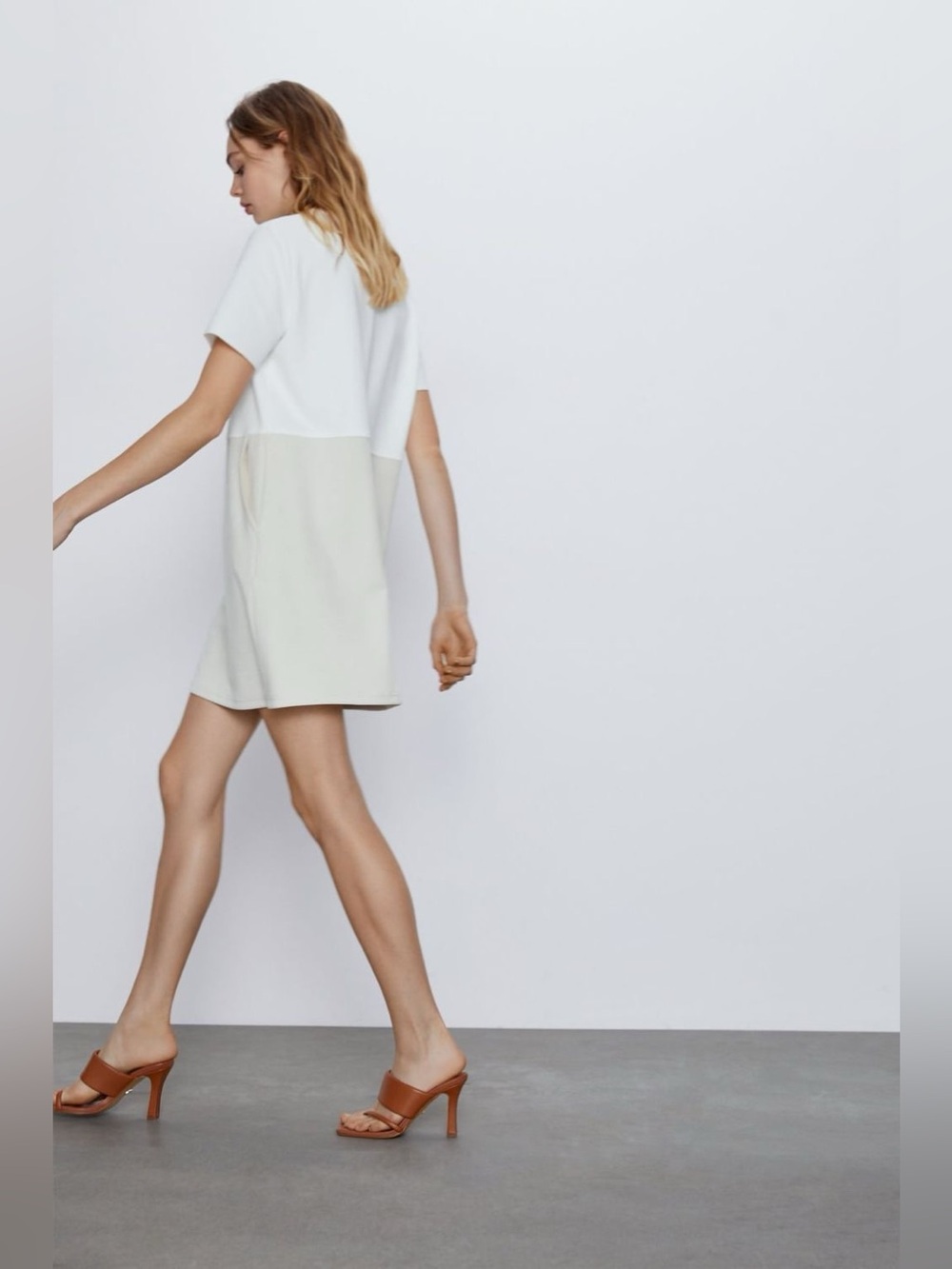Zara Faux Suede Dress in Color-block - EUC - Picture 2 of 8